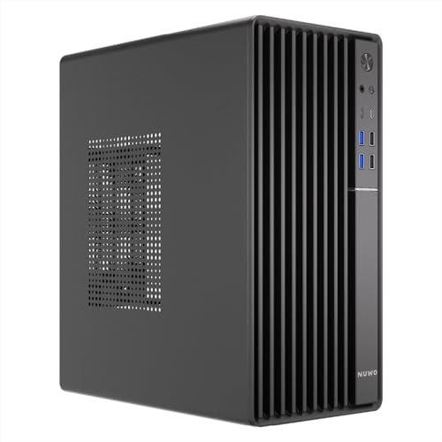 Nuwo Quartz QK300 | Kompaktowa obudowa PC Micro-ATX bez zasilacza | kompatybilna z MicroATX i Mini-ITX | chłodzenie sieciowe z przodu | USB 3.0 i Type-C, czarna