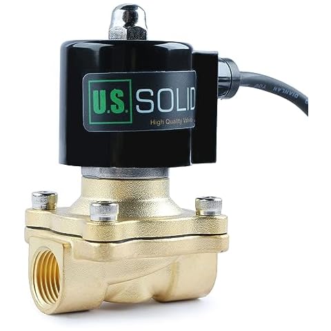 U.S. Solid 1/2" Brass Electric Solenoid Valve Underwater 110V AC Normally Closed VITON IP67 Air Non-potable Water Oil Fuel Cover