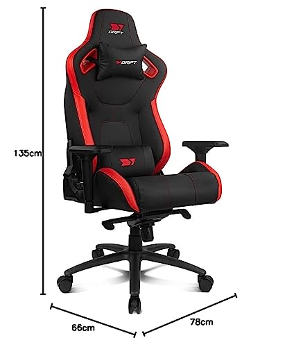 DRIFT DR600 -DR600BR - Sedia da gioco professionale, similpelle, braccioli 4D, pistone di classe 4, meccanismo a rana, inclinazione, rotazione, cuscinetto lombare/cervicale, nero/rosso - Sedia gaming - Immagine 1
