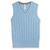 BOBOYOYO Boys Sweater Vest Unisex Cable Knit 100% Cotton Toddler Uniform Vest for Little Big Childrens Kids Teenage Girls