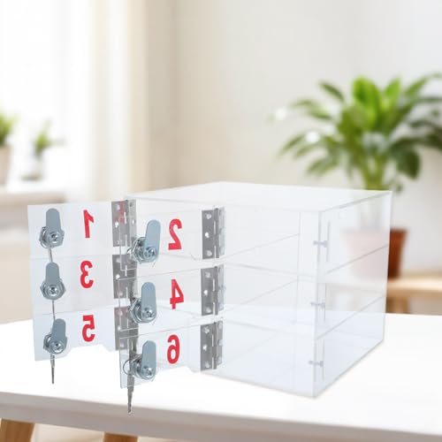 Boîte de rangement verrouillable avec vérification visuelle en acrylique clair - 8