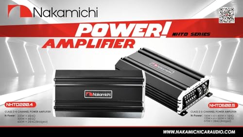 Image of Nakamichi NHTD200.4 Class D 4-Channel Car Power Amplifier, 200W RMS x4, NHTD Series