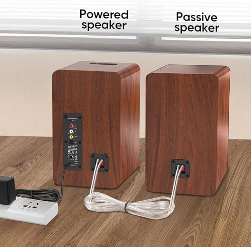 Saiyin Powered Bluetooth Bookshelf Speakers, 4 Inch Woofer