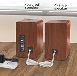 Saiyin Haut-parleurs Bluetooth alimentés, 4 Inch Woofer , 40W*2, Entrées Bluetooth/Optique/Auxiliaire/RCA, Sous-sortie, TV/Turntable/Lecteur d'enregistrement/PC/Computer