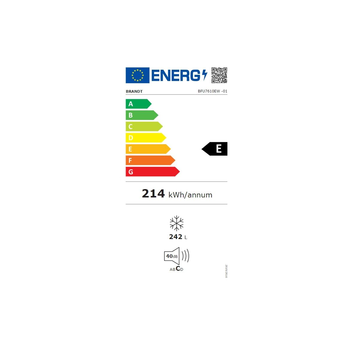 CONG LATORE ARMADIO 242L CLASSE E 170 X 60 CM BIANCO