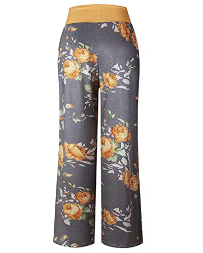 Image of NEWCOSPLAY Women's Comfy Pajama Pants Casual Drawstring Palazzo Lounge Wide Leg Pants