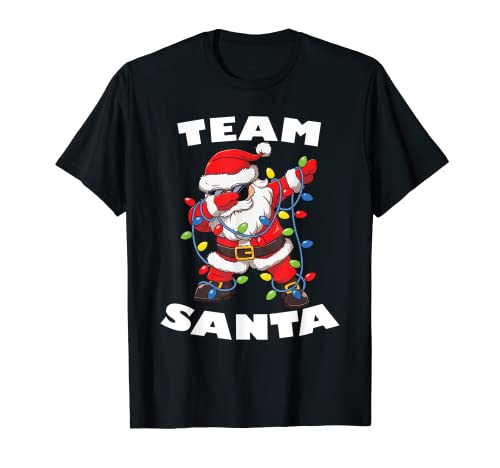 Camiseta del equipo de Santa Luces del árbol de Navidad Dabbing Santa Camiseta