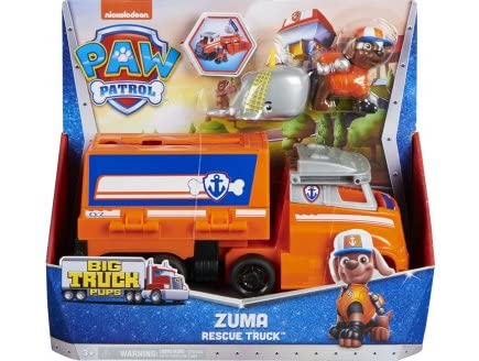 Coffret pour Pat Patrouille - Camion de Orange 22cm + Baleine + Chien Zuma - Set Collection Truck Rescue avec Carte Tigre - véhicule - Figurine