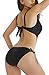 QYacmetiz Women's Deep V Neck Sexy One Piece Swimsuit Cut Out Strappy Monokini Bathing Suit (M,Black)