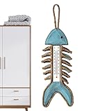 Fischgräten Wanddekoration, Vintage Terrasse Deko, Dekoratives Wandthermometer, für Eigenheimbesitzer Zuhause Wohnung Schlafzimmer Küche Kinderzimmer Terrasse Garten Flur Büro Klassenzimmer Bibliothek