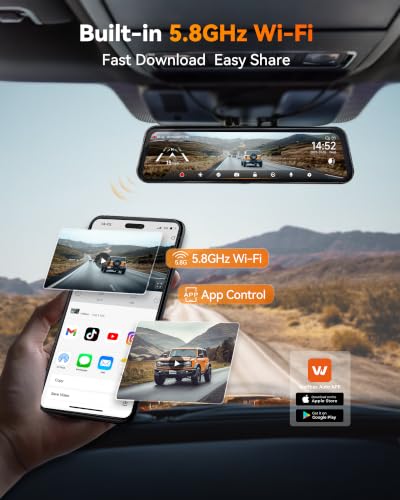 Image of WOLFBOX G900 Tripro Bumper Version 3 Channel 4K Mirror Dash Cam, 8MP STARVIS 2 IMX678 Night Vision, 4K+2.5K+1080P Front and Rear Bumper Dash Cam, 5.8GHz WiFi, Voice Control, Includes 256GB Card & GPS