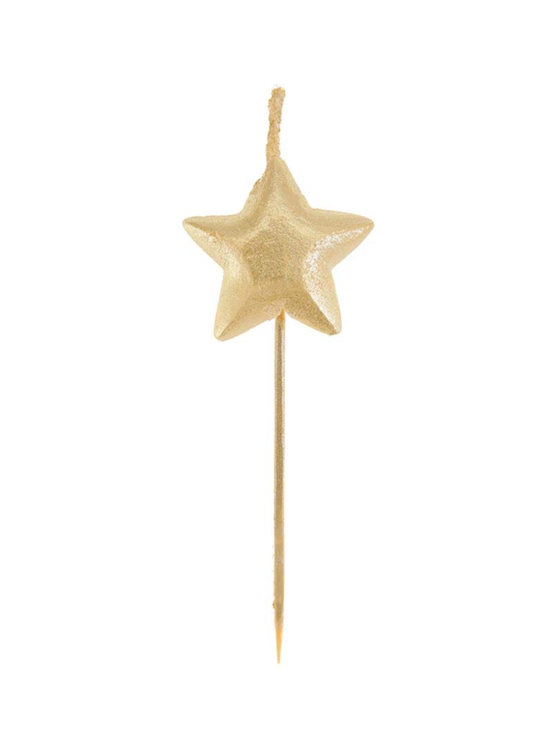 PARTY TIME - 4-Pieces Gold Star Birthday Candle Stem Set