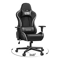 OneGame Gaming Sthul, Ergonomischer Computer Gamer Chair 3D Armrests Bürostuhl höhenverstellbar Drehstuhl mit Verstellbare hohe Rückenlehne 150KG, Schwarz