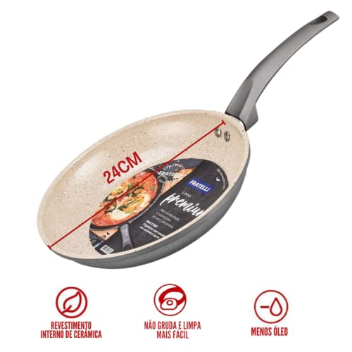 FRIGIDEIRA ANTIADERENTE DE CERÂMICA PREMIUM MAX CHEF 24 CM NÃO GRUDA