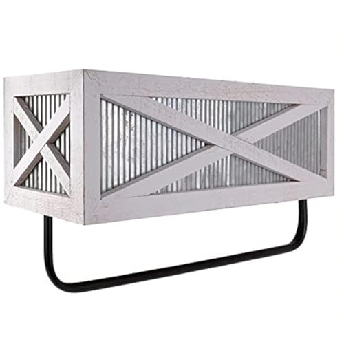 Autumn Alley Farmhouse Rustic Towel Rack Shelf Holder - Wood