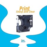 InkJello Compatible Label Tape Replacement for Dymo LabelManager 100 120P 150 160 200 210D 220P 260P 280 300 350 350D 360D 400 420P 450 450D 45021 1/2" (12mm) (White on Black 1-Pack) - Image 3