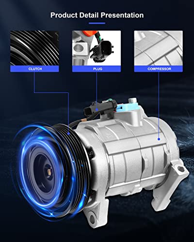 Eccpp A/C Compressor With Clutch 2001-2007 Fit For D-Odge Grand Caravan 3.3L 3.8L 2000 For P-Lymouth Grand Voyager 3.3L Co 29001C #TOP3
