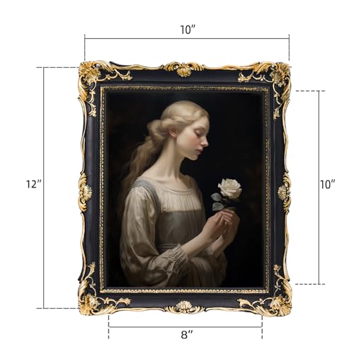 Image of Saysmile Vintage 8x10 Picture Frame, Black Ornate Baroque Frames with Decorative Floral Design, Hand-Crafted Resin Antique Frames with Glass Front for Tabletop & Wall Hanging, Home Decor, Gift Ideas