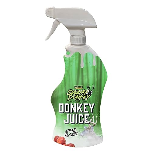 Swamp Donkey Primos Hunting Swamp Donkey Juice - Intense Apple Scented Attractant - Ideal for Deer, Hogs & Bear - Perfect for Spraying Around Feeders & Cameras - 32 Ounce