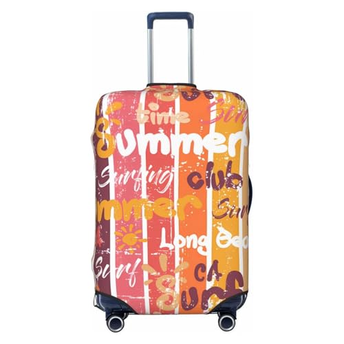 Travel Luggage Cover Spandex Suitcase Protector Bag,Abstract Colored Striped Anti-Scratch Fits 18-32 Inch Luggage, Baggage Covers For Kid And Adult,Small