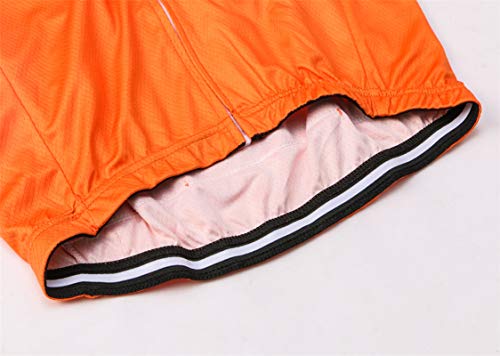 Men\'s Cycling Jerseys Bike Jersey MTB Jersey Zip Mountain Road Clothes Bicycle top Shirts Summer Pro Team Racing Cycle Jersey for Men Breathable Quick Dry Orange Size L - Thumbnail 7