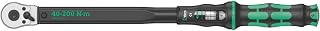 Wera Click-Torque C3 5075622001 Torque Wrench, 1/2" Drive 40-200 Nm Reversible Ratchet, Precision Black/Green Tool