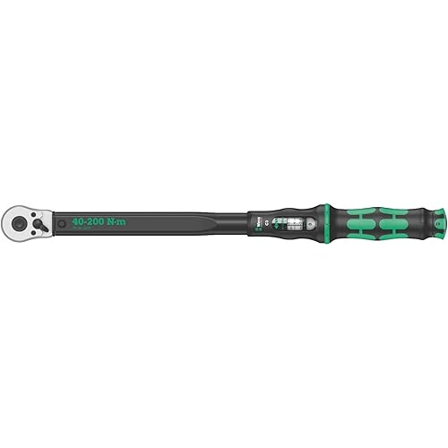 Wera - 5075622001 Click-Torque C 3 torque wrench with reversible ratchet, 1/2" x 40-200 Nm, black/green