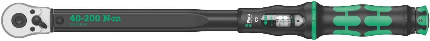 Wera 5074739001 Torque Screwdriver and Bit Set and 5075622001 Click-Torque Wrench 40-200 Nm