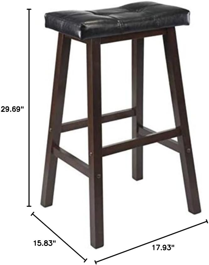 Ergode Mona Cushion Saddle Seat Bar Stool, Black & Walnut