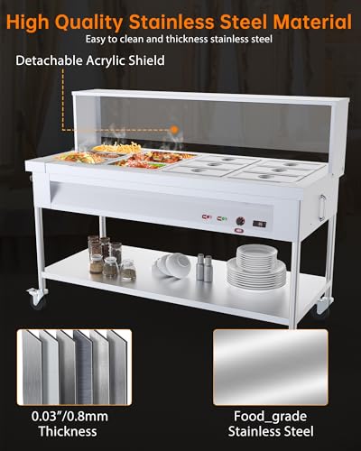 Garveetech WCD93RSVF_OF6-EDDNYYWW9W 96Qt Commercial Food Warmer 12X8Qt Electric Steam Table 12-Pans thumb #1
