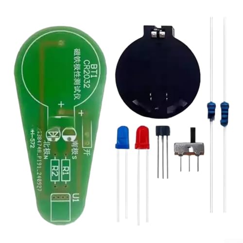 Kit de probador de polaridad magnético USB-C con indicador LED (rojo/azul) para proyectos educativos de ciencia, sensor de efecto Hall, electro basado en PCB