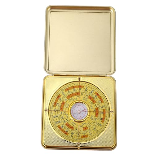 Brújula tradicional Feng Shui metálica 10cm cuadrada miniatura 1