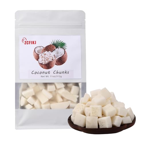 Dried Coconut Chunks 11oz/312g,Freeze Dried Fruit Snack Unsweeten...