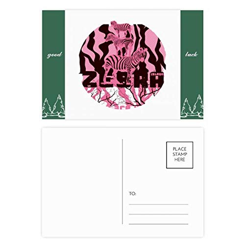 Cartes postales zèbre pourpre porte-bonheur à offrir en lot de 20 pièces créatives
