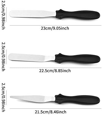 JANEMO 3 Pieces Offset Spatula4 Inch Steel Pallet ToolUse for Baking