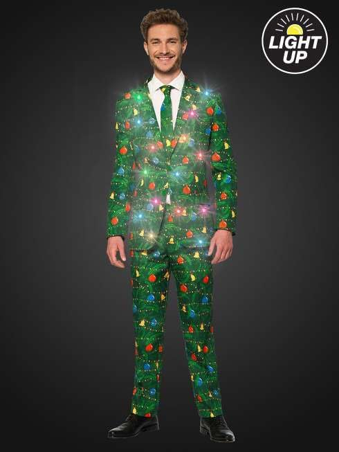 Miniatura 5 de SUITMEISTER Traje navideño para hombre - Traje festivo con luz real y corte ajustado