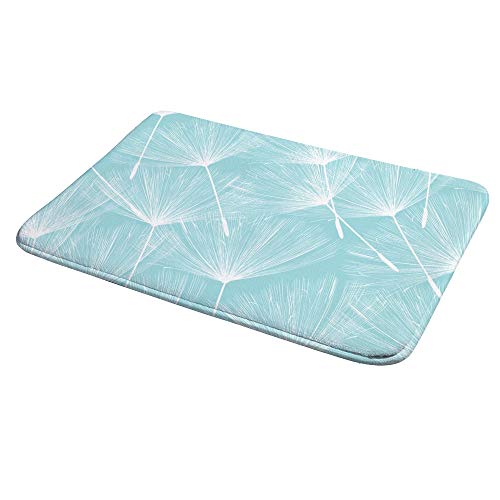 Felpudo de terciopelo coral azul con diseño original de diente de león 5