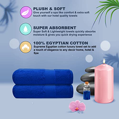 Towelogy® Premium Large Hand Towels Set 100% Combed Ring Spun Cotton Quick Dry & Super Absorbent Hotel Quality Multipurpose for Bathroom Spa Gym & Travel Size 50x85cm (Navy Sapphire - Image 4