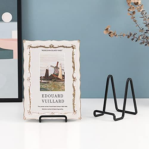 Plate Holder Easel Display Stand - 4.5 inch Metal Plate Stands for Display - Tabletop Picture Stand - Black Iron Easels for Display Pictures | Photo Frames | Book | Decorative Plates | Plaque - 2 Pack