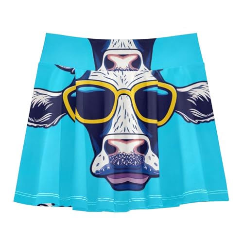 Tennis Skirts for Kids Cool Cows Sky Blue Girls' Shorts Athletic Skorts Summer Butterfly Skirt 4t