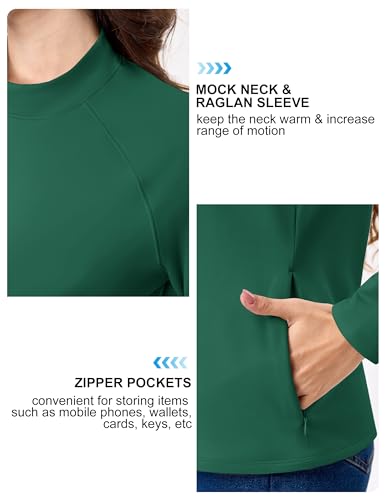 TACVASEN Women's Thermal Shirts Mock Turtleneck Fleece Lined Long Sleeve Underwear Water Resistant Athletic Base Layer3