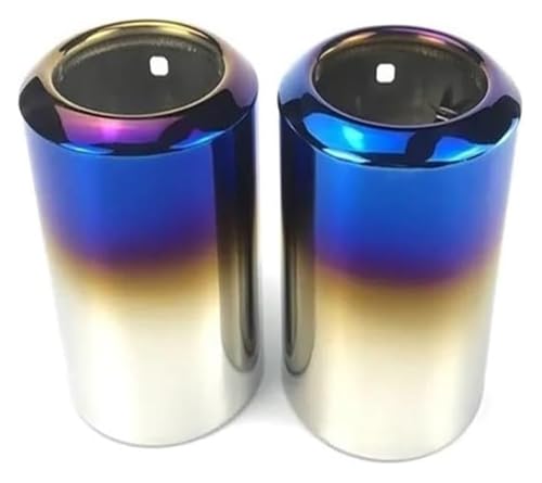 車の排気管装飾 用 マツダ 6 用 アテンザ CX-5 CX-4 CX-30 用 ステンレススチール製排気管 マフラーカバー テールパイプフレーム 自動車アクセサリー(B Type Blue 2pcs)