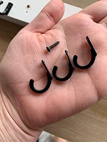 58 Pieces Black Small Key Hooks, Steel Wall Mounted Coat Hook, Single Hanger For Hanging Hat, Jewelry, Coffee Cups, Kitchen Towel Little Hook With Black Screws For Farmhouse Retro Crafting Projects #TOP7