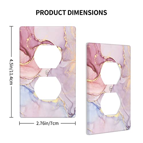 Unkvrol Marble Duplex Outlet Covers Decorative Wall Plate Women Pink Faceplate, Ay111 #TOP3