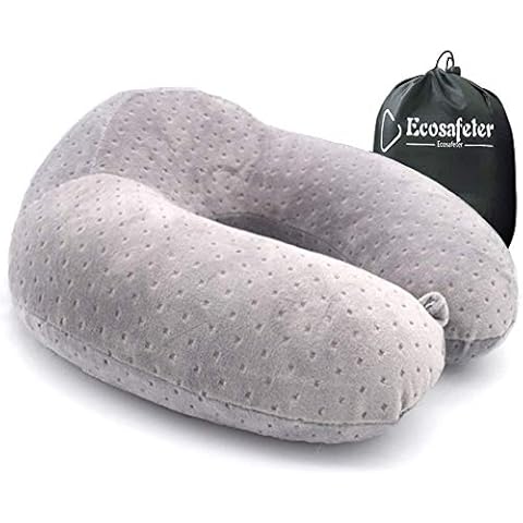 Ecosafeter Portable Travel Pillow - Neck Perfect Support Pillow,Luxury Compact & Lightweight Quick Pack for Camping,Sleeping Rest Cushion Cover