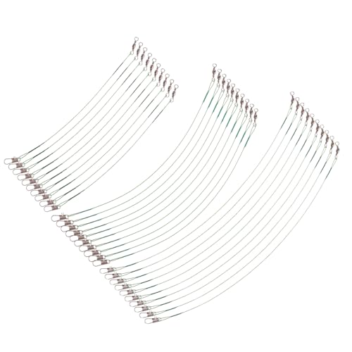 Alipis 60pcs líderes de pesca de acero con giratorios y snaps miniatura 1
