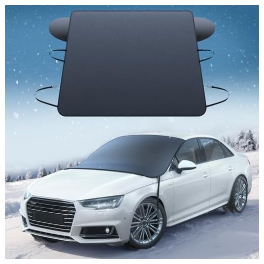 Lamicall Windshield Cover for Ice and Snow - Magnetic Fit, Waterproof Heavy Duty 800D Oxford Fabric,1S Snow Removal, 4X Stable, Winter Car Accessories for Men Fits Most Cars, SUVs (62"x48")