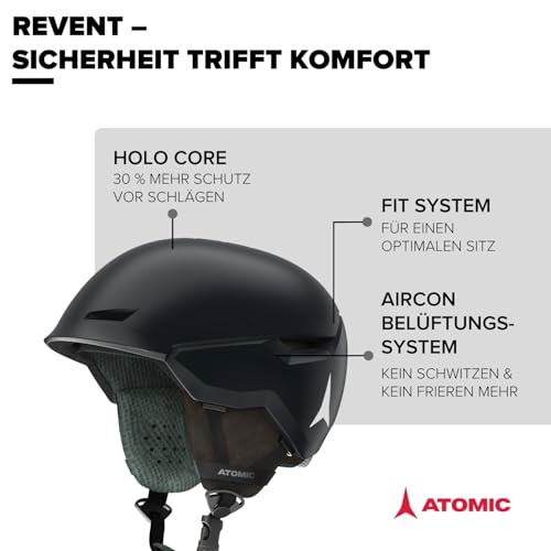 ATOMIC Revent Skihelm in Schwarz Größe M - Unisex für Erwachsene - individuelle Passform für präzisen Sitz - überlegener Aufprallschutz… – Ansicht 2