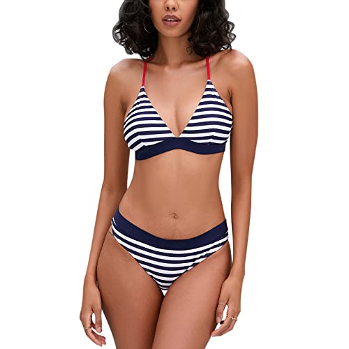 iSLASISIA Damen-Bikini-Badeanzug Criss Cross...