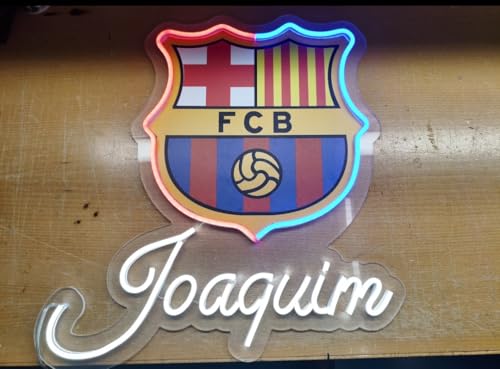 Regalos escudo Barcelona LED neon Lámpara de Pared Decorativa, Iluminado, Luces Multicolor led, vinilo y Nombre no incluido